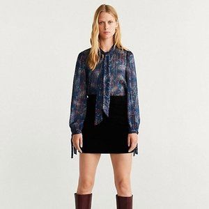 NWT Mango Paisley-Print Blouse